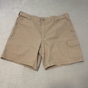 Duluth Trading Cargo Shorts Mens 44 Light Brown Relaxed Fit